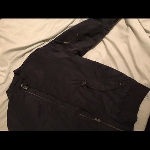 Navy Blue Quilted Bomber jacket